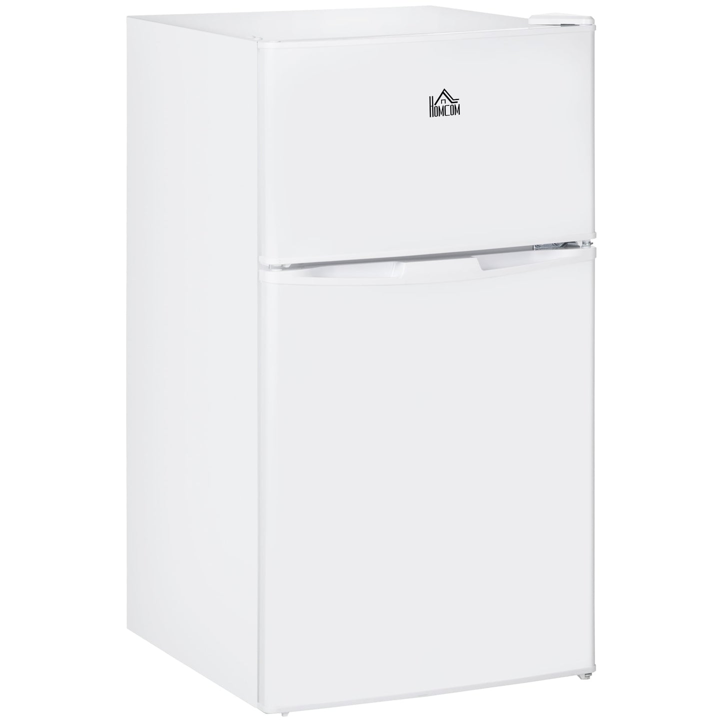 Mini réfrigérateur à double porte avec congélateur HOMCOM, réfrigérateur compact de 3,2 pieds cubes avec étagère réglable et thermostat réglable.