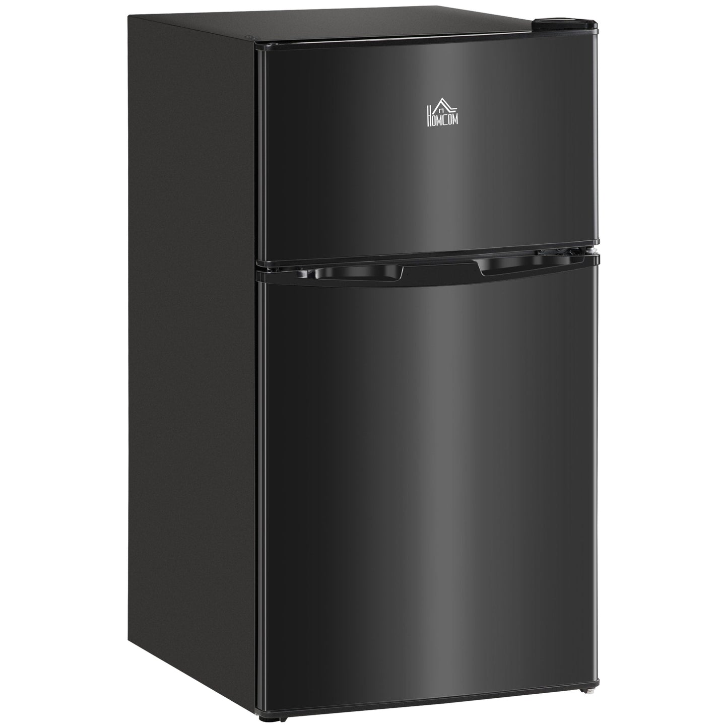 Mini réfrigérateur à double porte avec congélateur HOMCOM, réfrigérateur compact de 3,2 pieds cubes avec étagère réglable et thermostat réglable.
