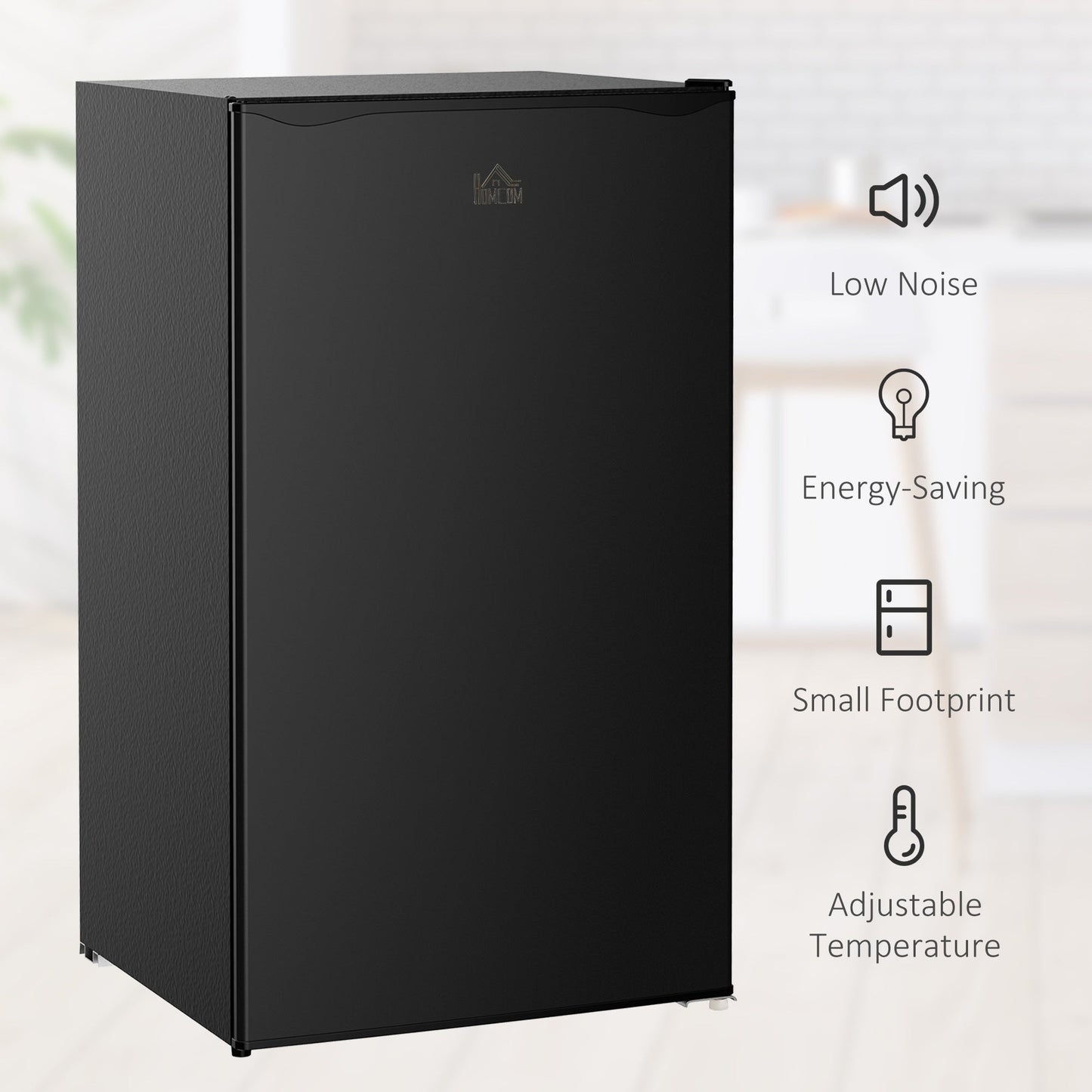 Mini réfrigérateur HOMCOM 3.2 Cu.Ft avec congélateur, réfrigérateur compact à porte simple avec thermostat réglable pour chambre à coucher