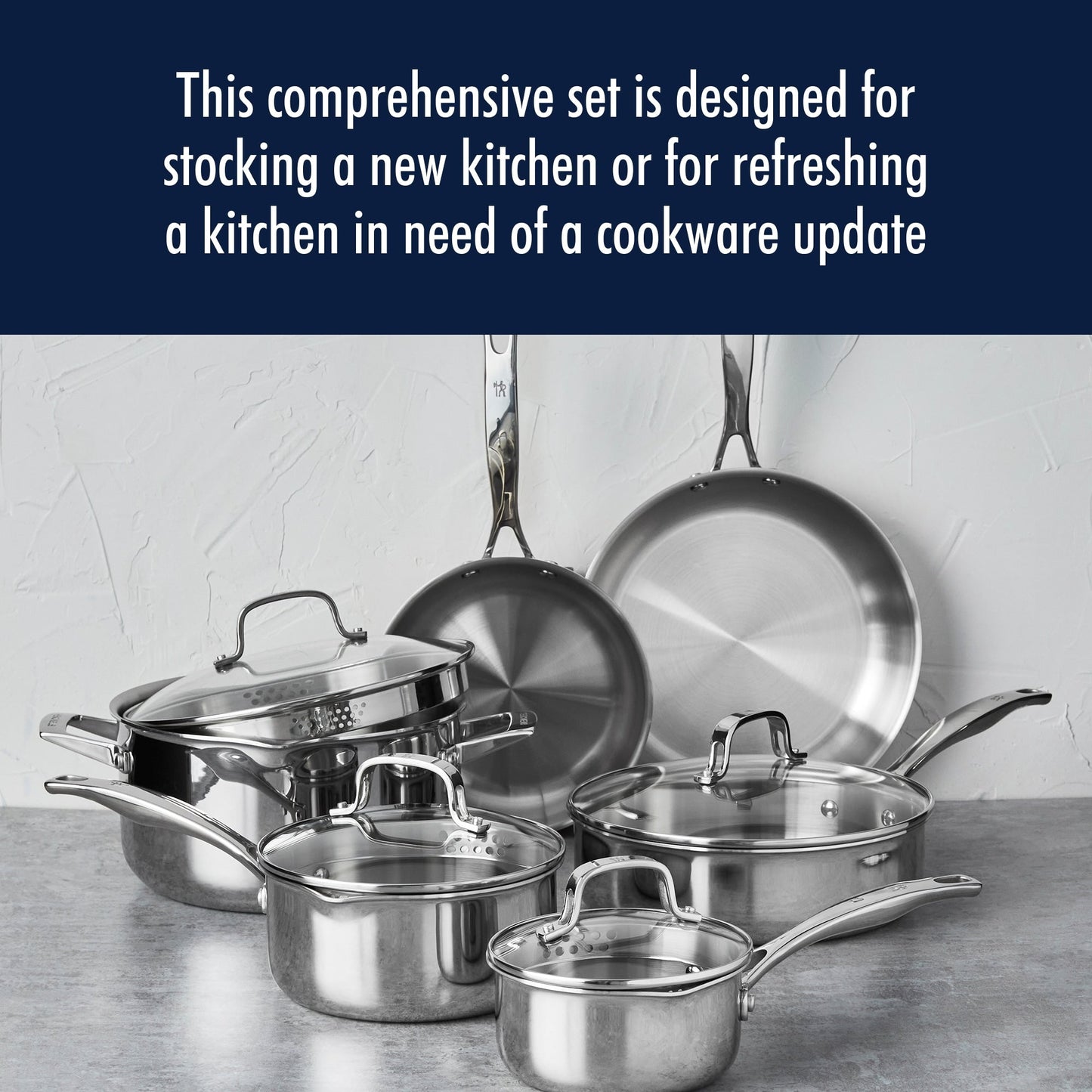 Ensemble de cuisine Henckels Clad H3 10 pièces en acier inoxydable