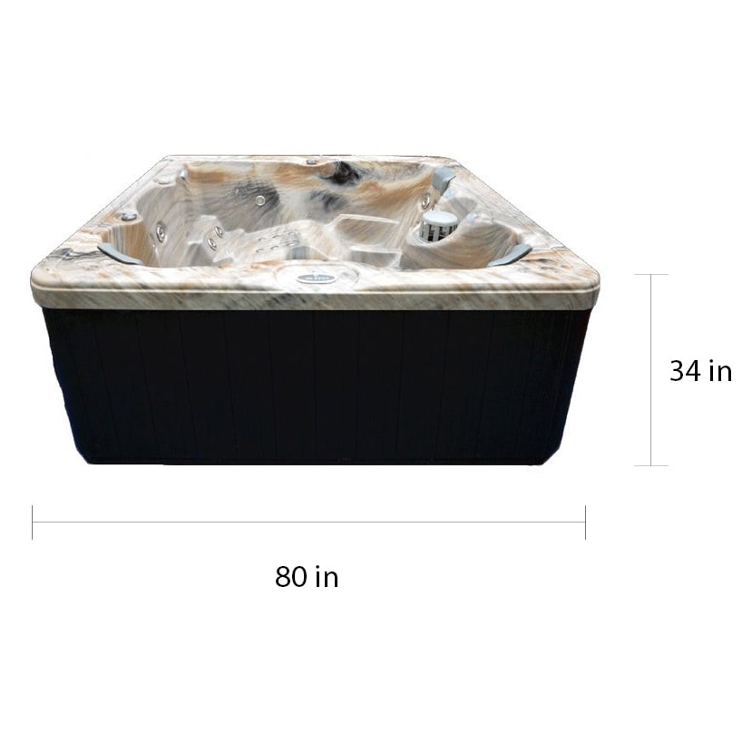 Home and Garden Spas Spa à remous 5 places avec 51 jets et système à ozone - 80x80x34