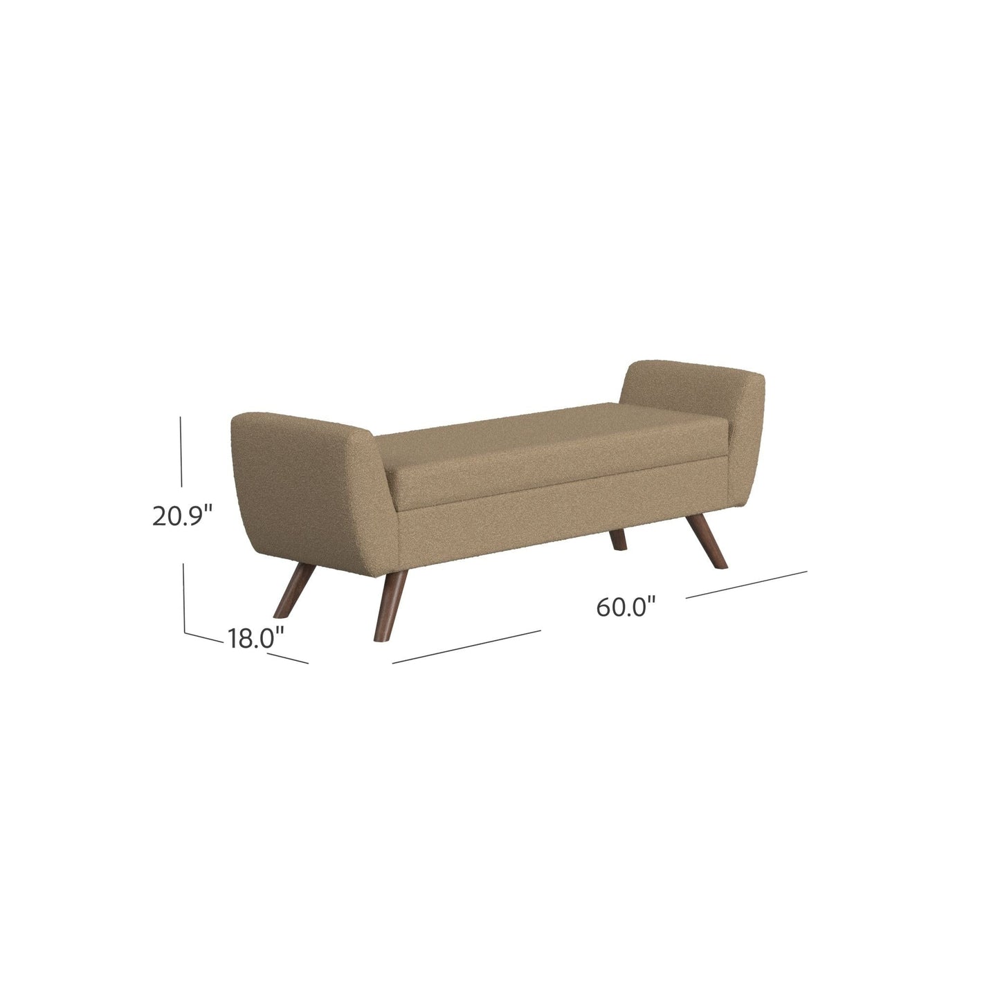 HomePop Banc de rangement moderne en sherpa avec pieds en bois