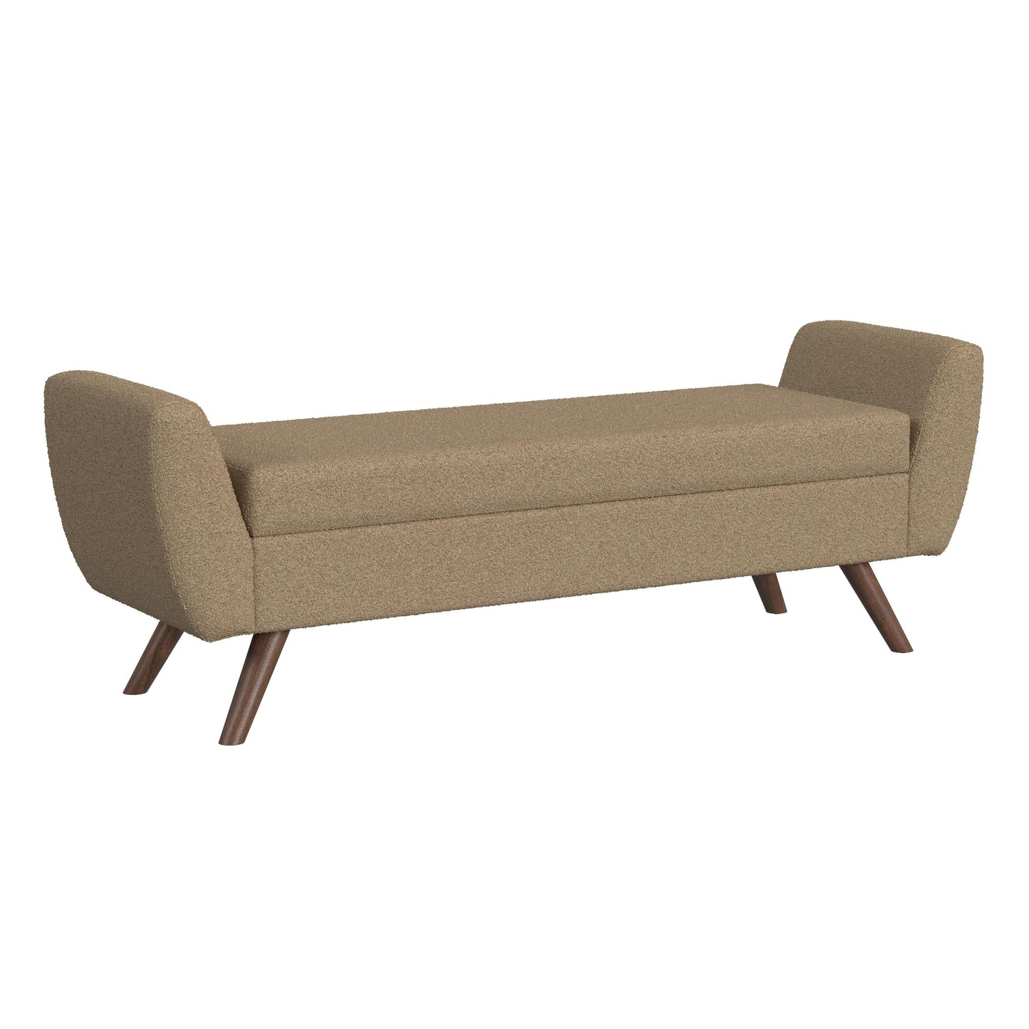 HomePop Banc de rangement moderne en sherpa avec pieds en bois