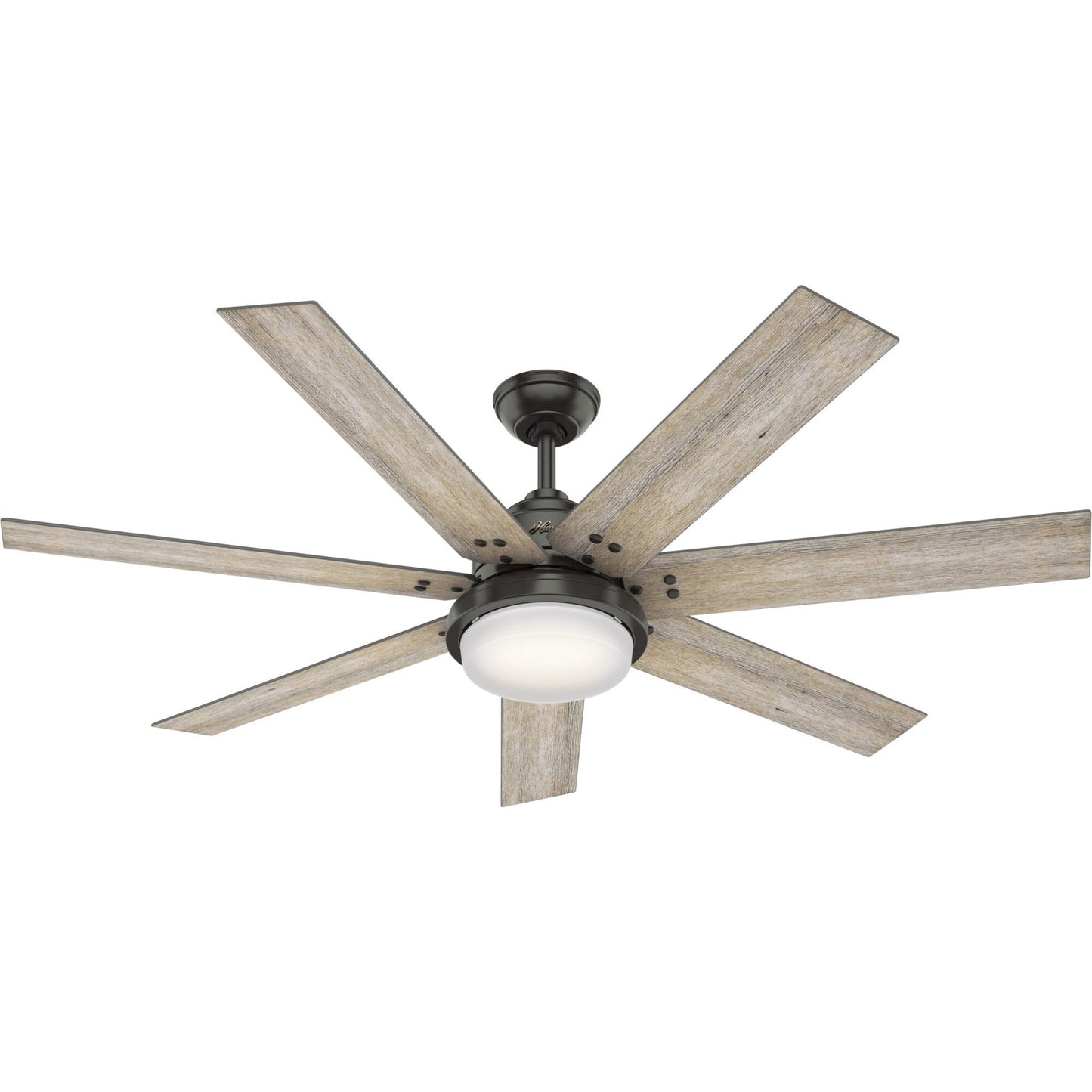 Ventilateur de plafond Hunter WiFi Whittington avec éclairage LED, télécommande - Style moulin à vent - Industriel, ferme, rustique - VENTILATEUR INTELLIGENT !