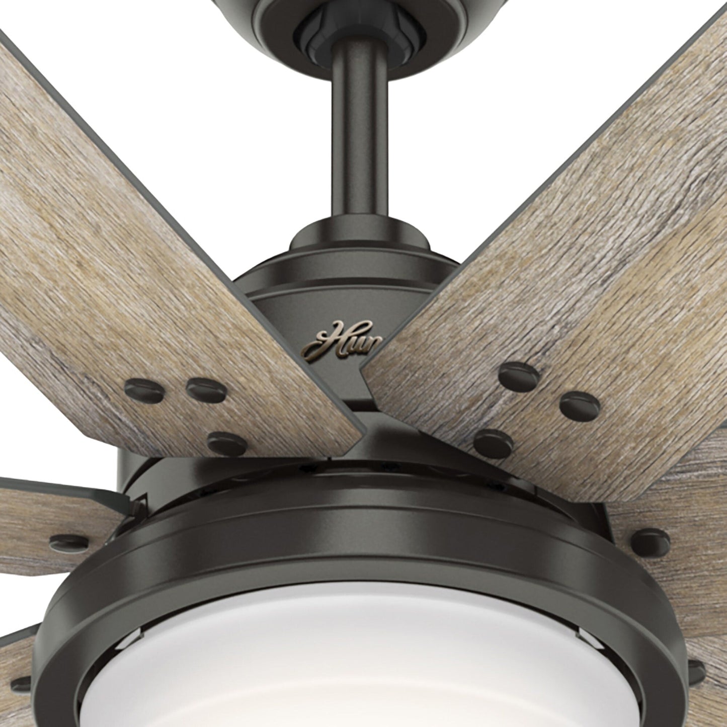 Ventilateur de plafond Hunter WiFi Whittington avec éclairage LED, télécommande - Style moulin à vent - Industriel, ferme, rustique - VENTILATEUR INTELLIGENT !