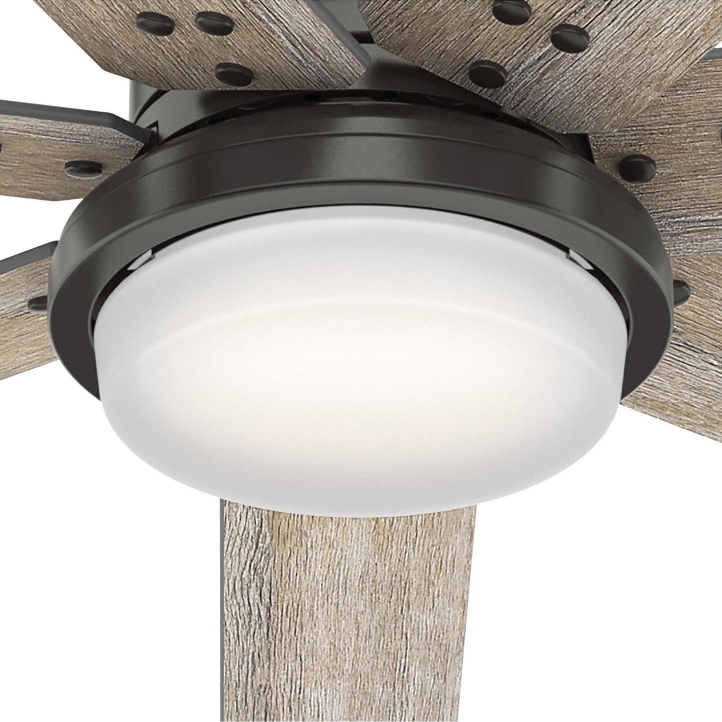 Ventilateur de plafond Hunter WiFi Whittington avec éclairage LED, télécommande - Style moulin à vent - Industriel, ferme, rustique - VENTILATEUR INTELLIGENT !