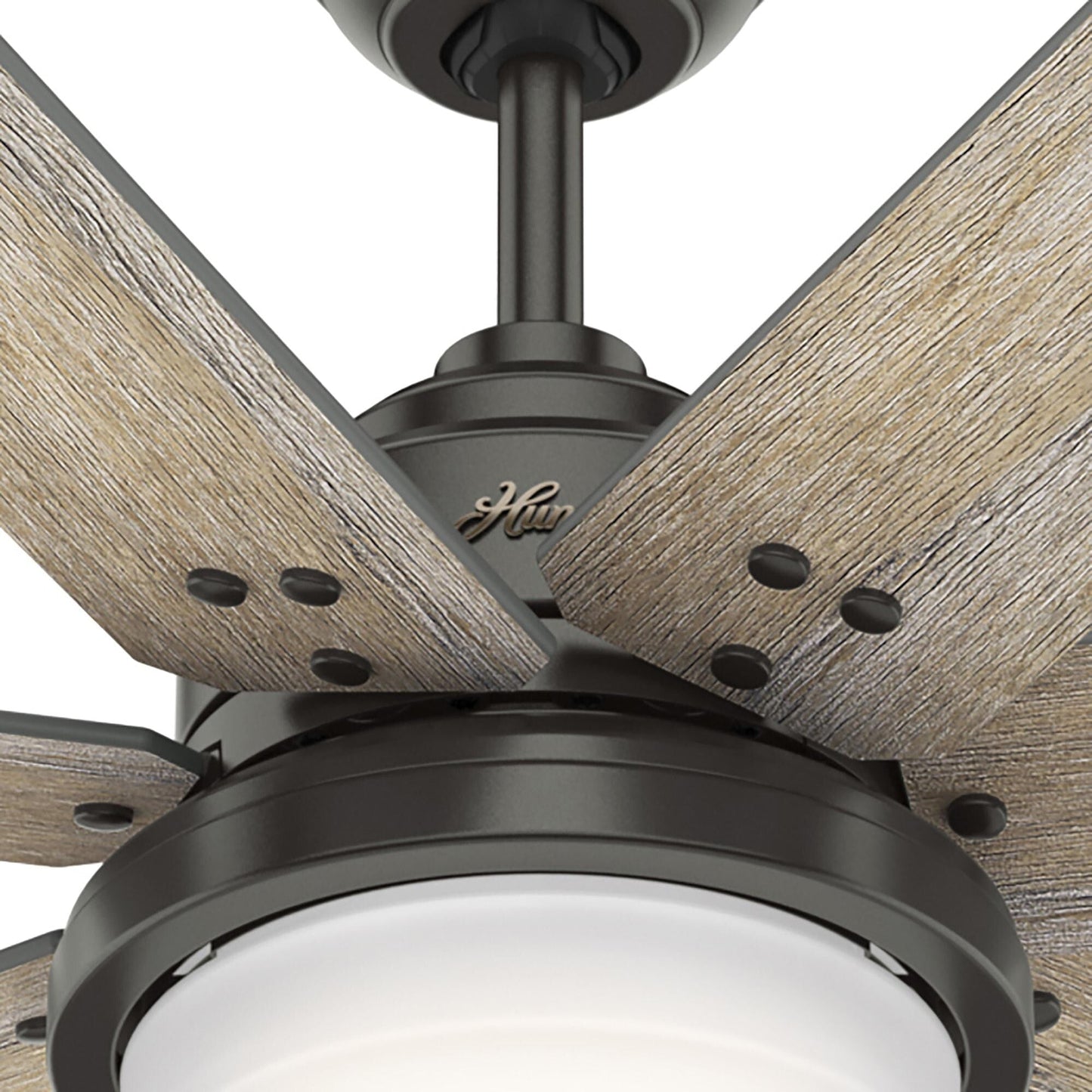 Ventilateur de plafond Hunter WiFi Whittington avec éclairage LED, télécommande - Style moulin à vent - Industriel, ferme, rustique - VENTILATEUR INTELLIGENT !