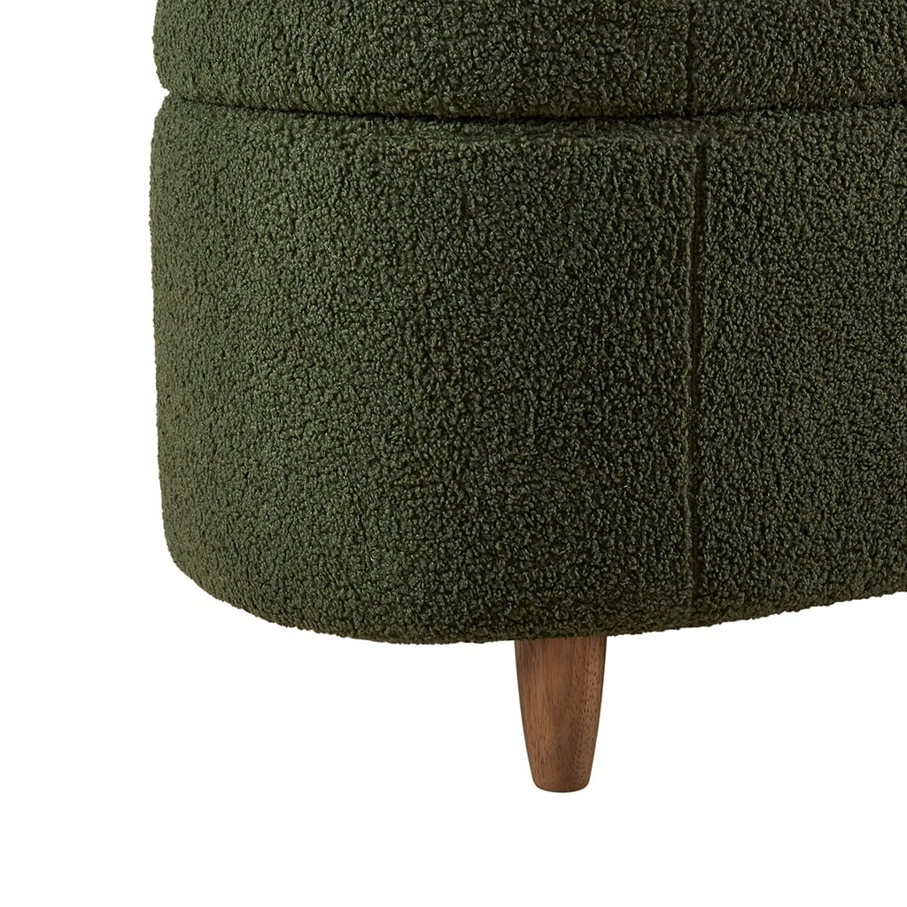 Banc de rangement incurvé à style bouclé Bailey d'INK IVY