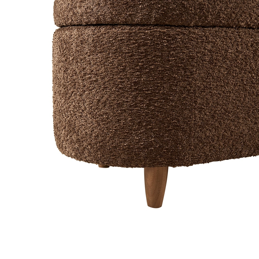 Banc de rangement incurvé à style bouclé Bailey d'INK IVY