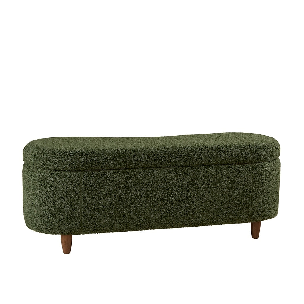 Banc de rangement incurvé à style bouclé Bailey d'INK IVY