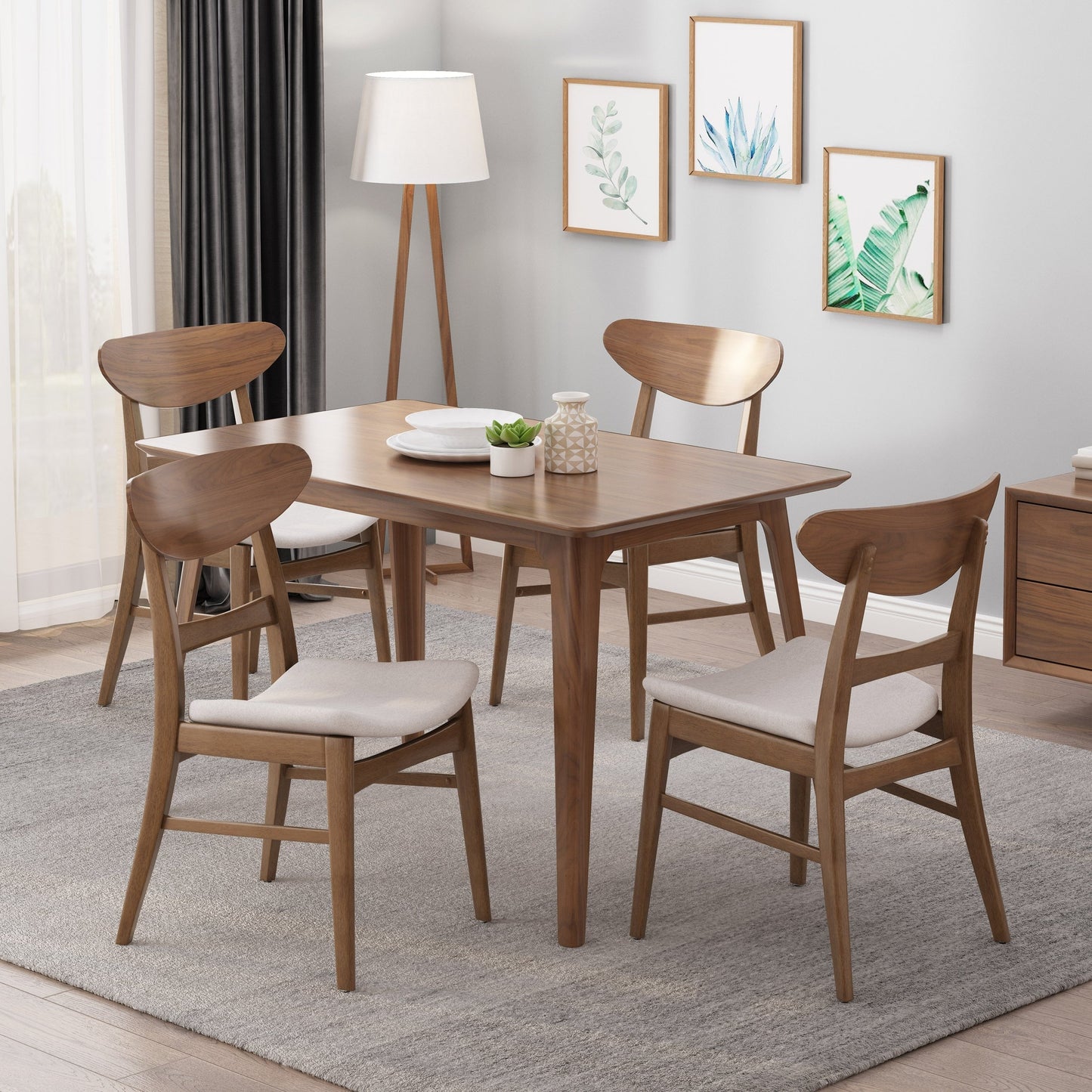 Chaises de salle à manger Idalia, style moderne du milieu du siècle (lot de 4) par Christopher Knight Home