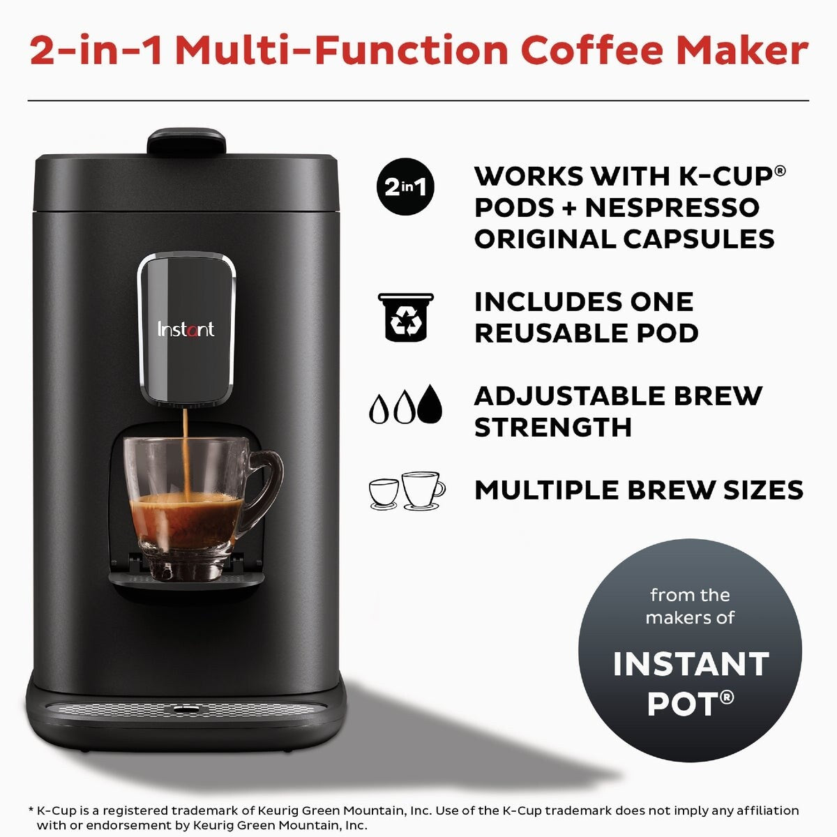 Machine à café multifonction 2-en-1 Instant Pot - 1 unité