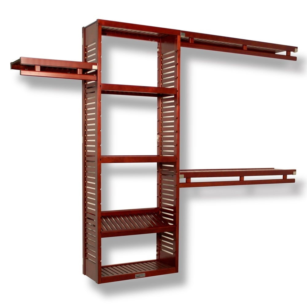 John Louis Home Système de dressing simple en bois massif, couleur acajou rouge
