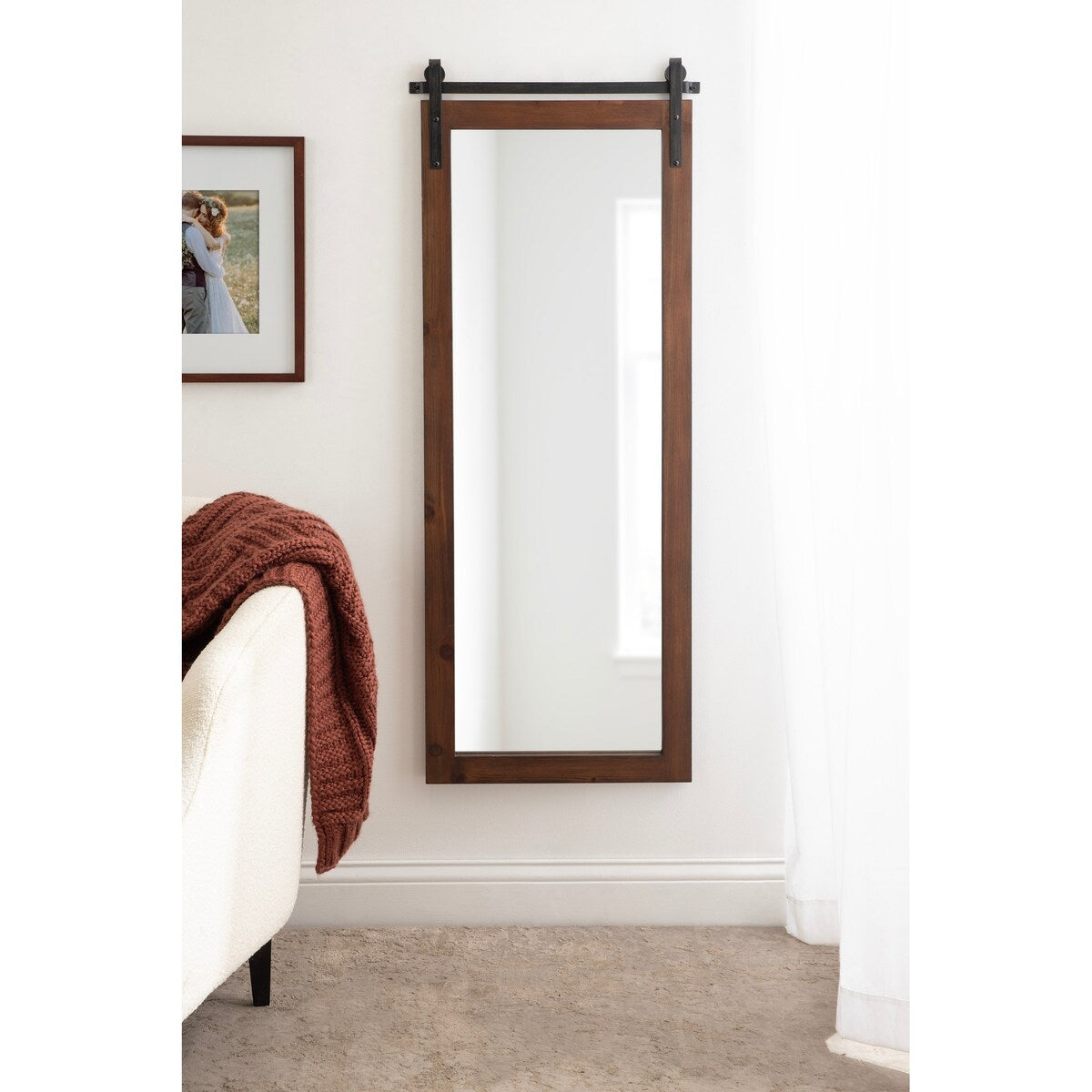 Kate and Laurel Cates Miroir mural rectangulaire rustique