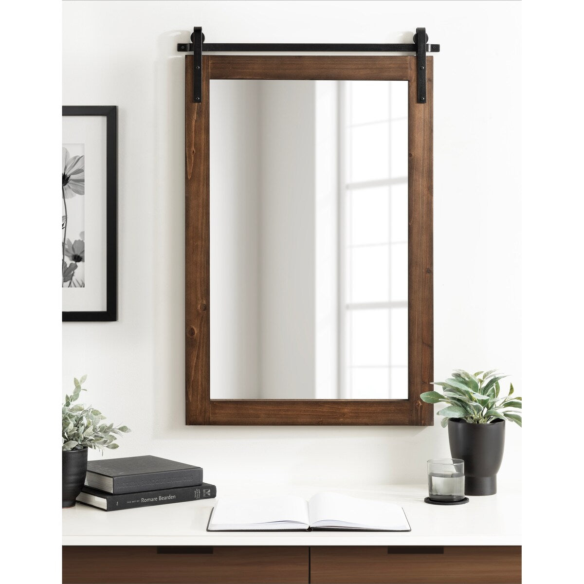 Kate and Laurel Cates Miroir mural rectangulaire rustique