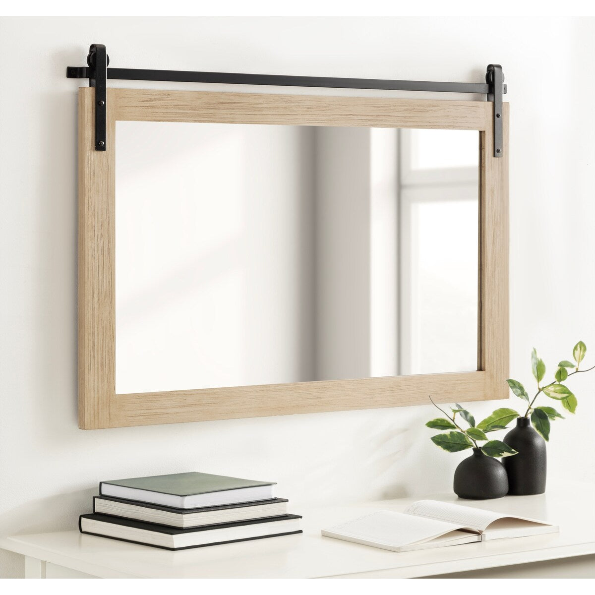 Kate and Laurel Cates Miroir mural rectangulaire rustique