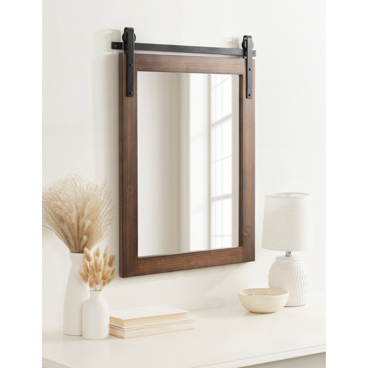 Kate and Laurel Cates Miroir mural rectangulaire rustique