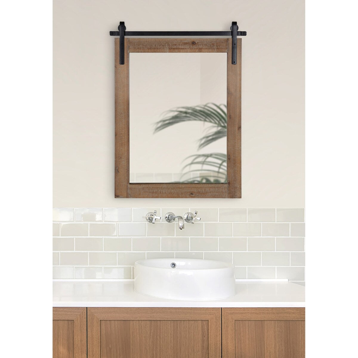Kate and Laurel Cates Miroir mural rectangulaire rustique