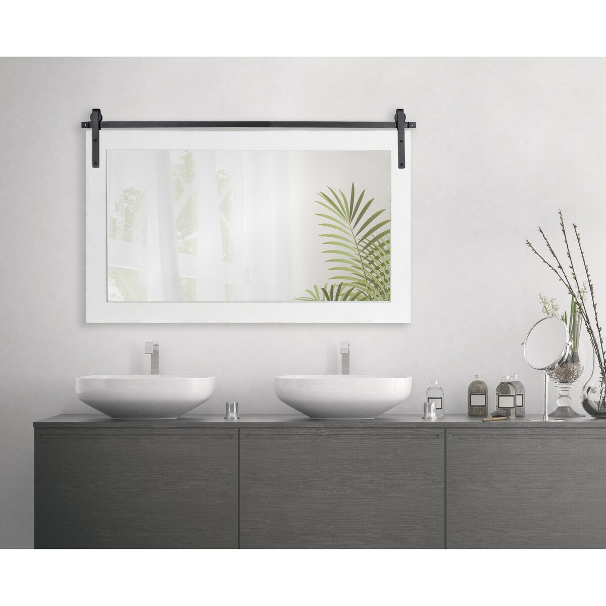 Kate and Laurel Cates Miroir mural rectangulaire rustique