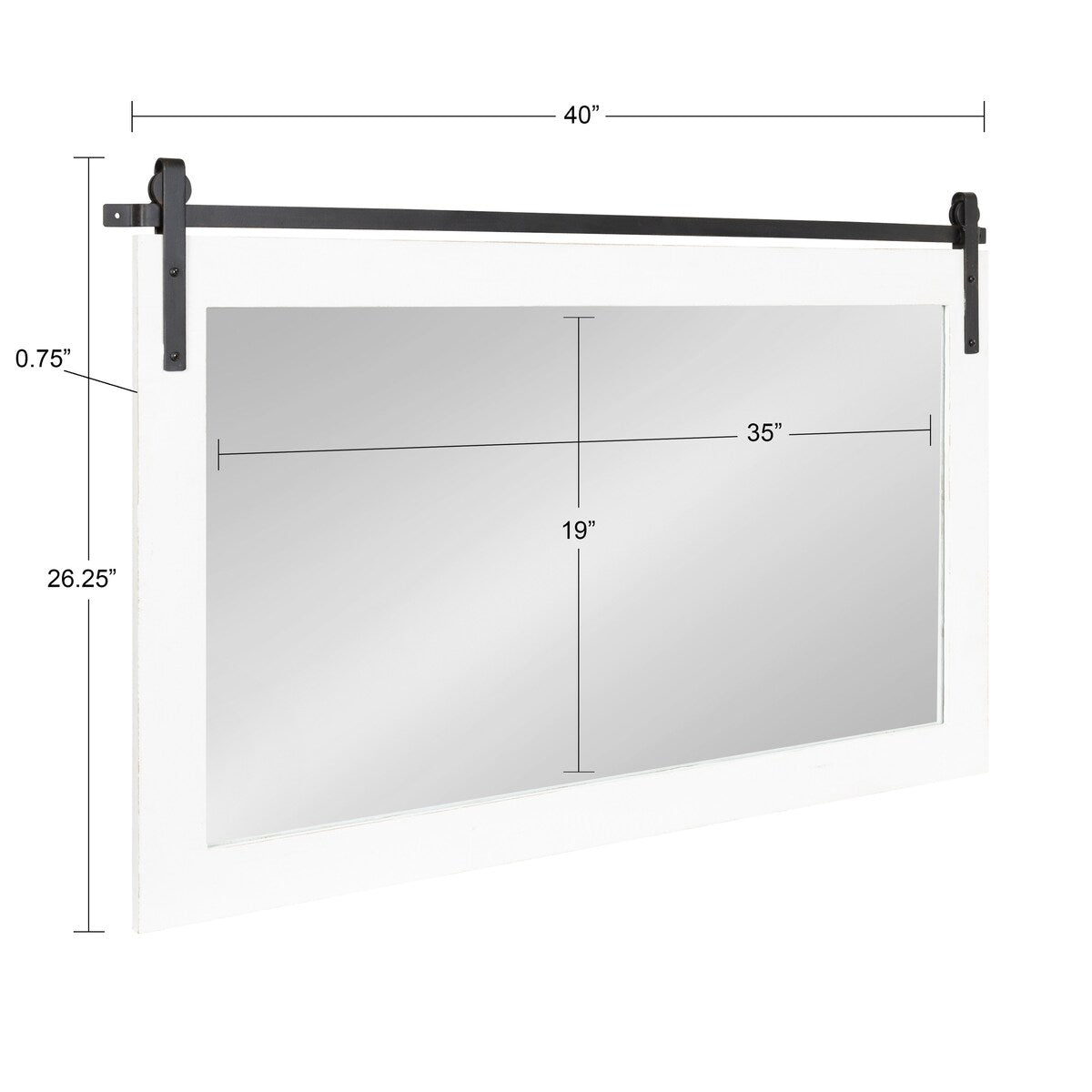 Kate and Laurel Cates Miroir mural rectangulaire rustique