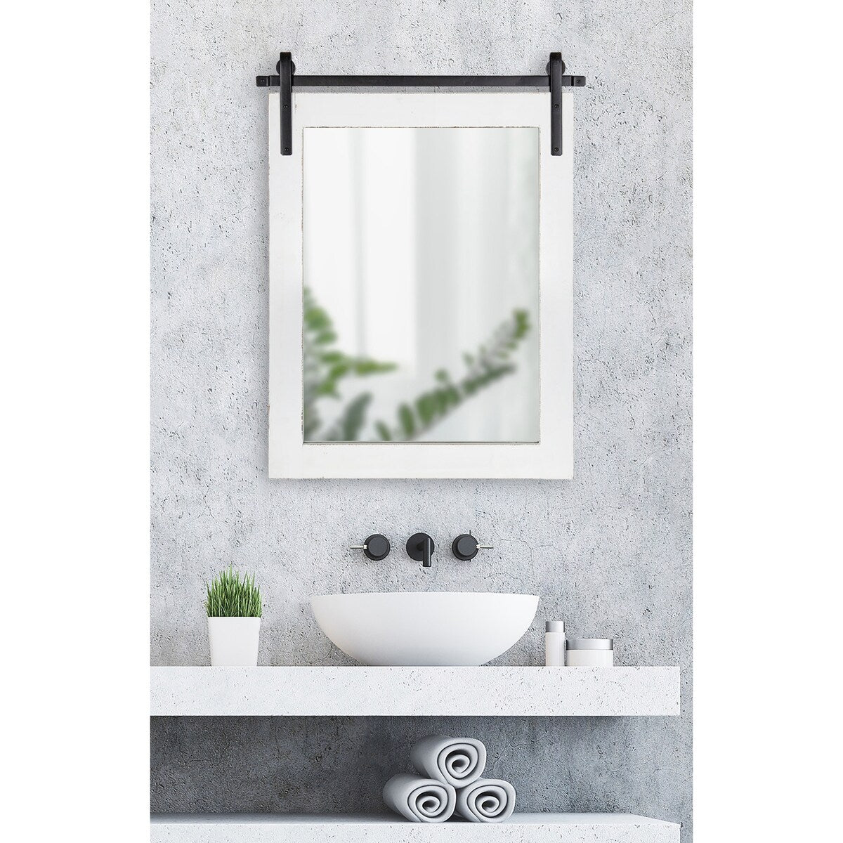 Kate and Laurel Cates Miroir mural rectangulaire rustique