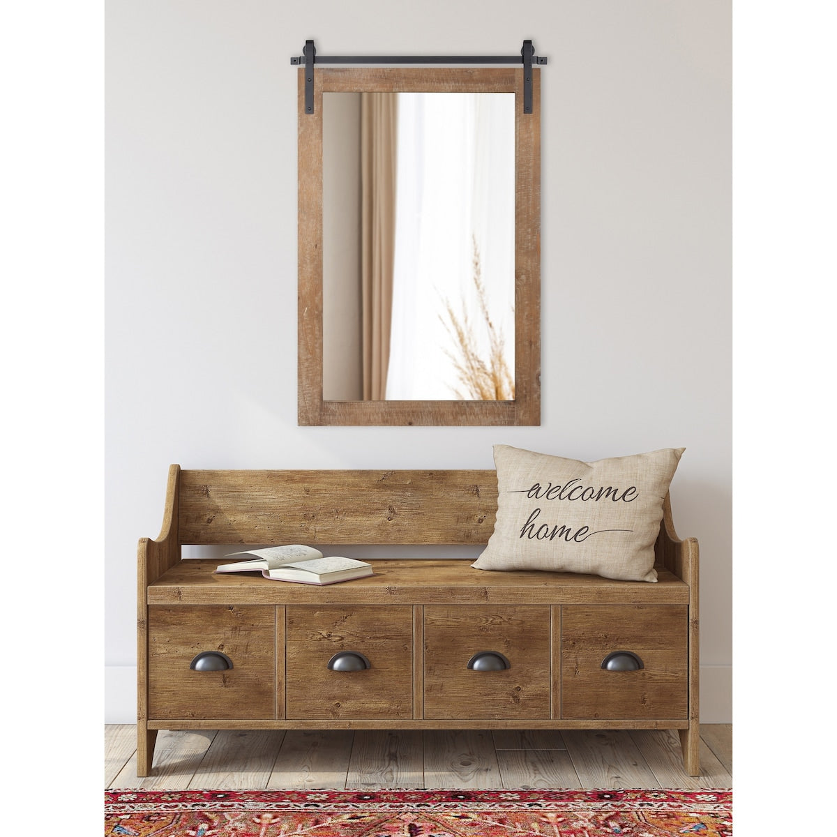 Kate and Laurel Cates Miroir mural rectangulaire rustique
