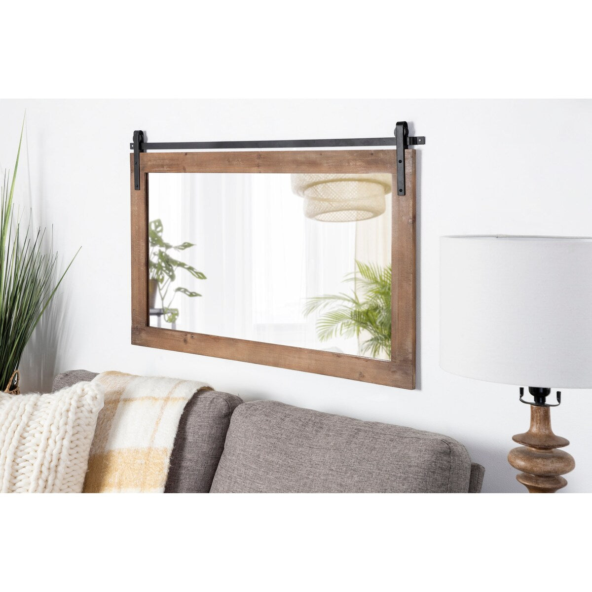 Kate and Laurel Cates Miroir mural rectangulaire rustique