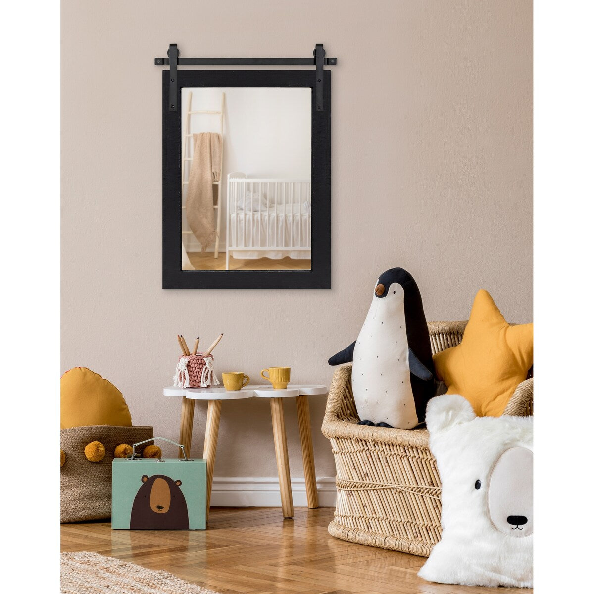 Kate and Laurel Cates Miroir mural rectangulaire rustique