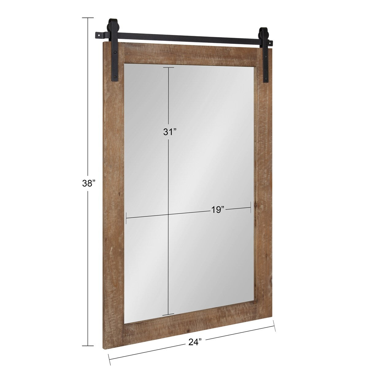 Kate and Laurel Cates Miroir mural rectangulaire rustique