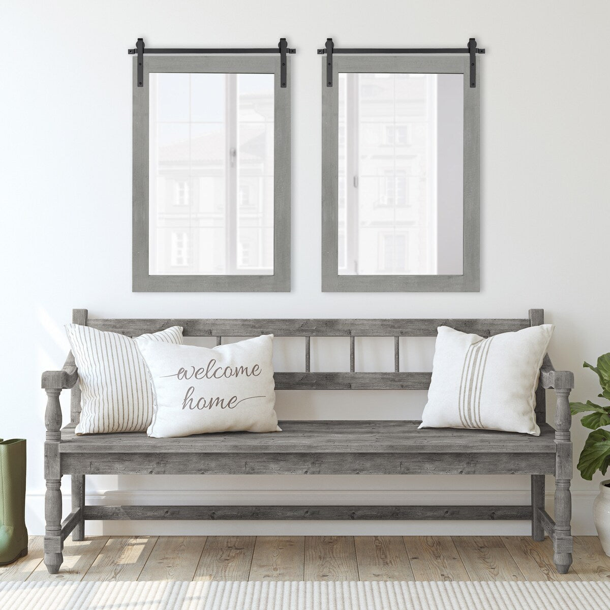 Kate and Laurel Cates Miroir mural rectangulaire rustique