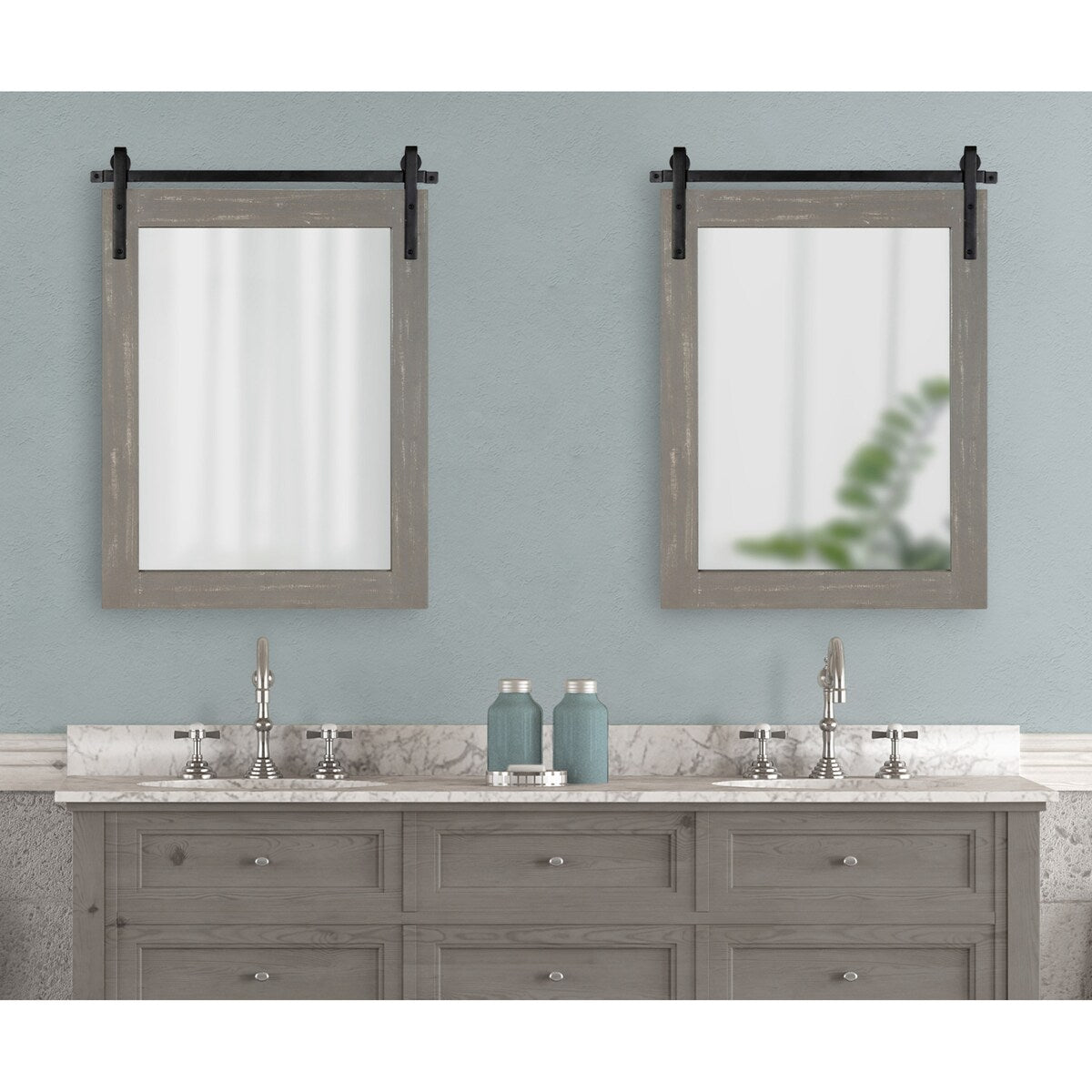 Kate and Laurel Cates Miroir mural rectangulaire rustique