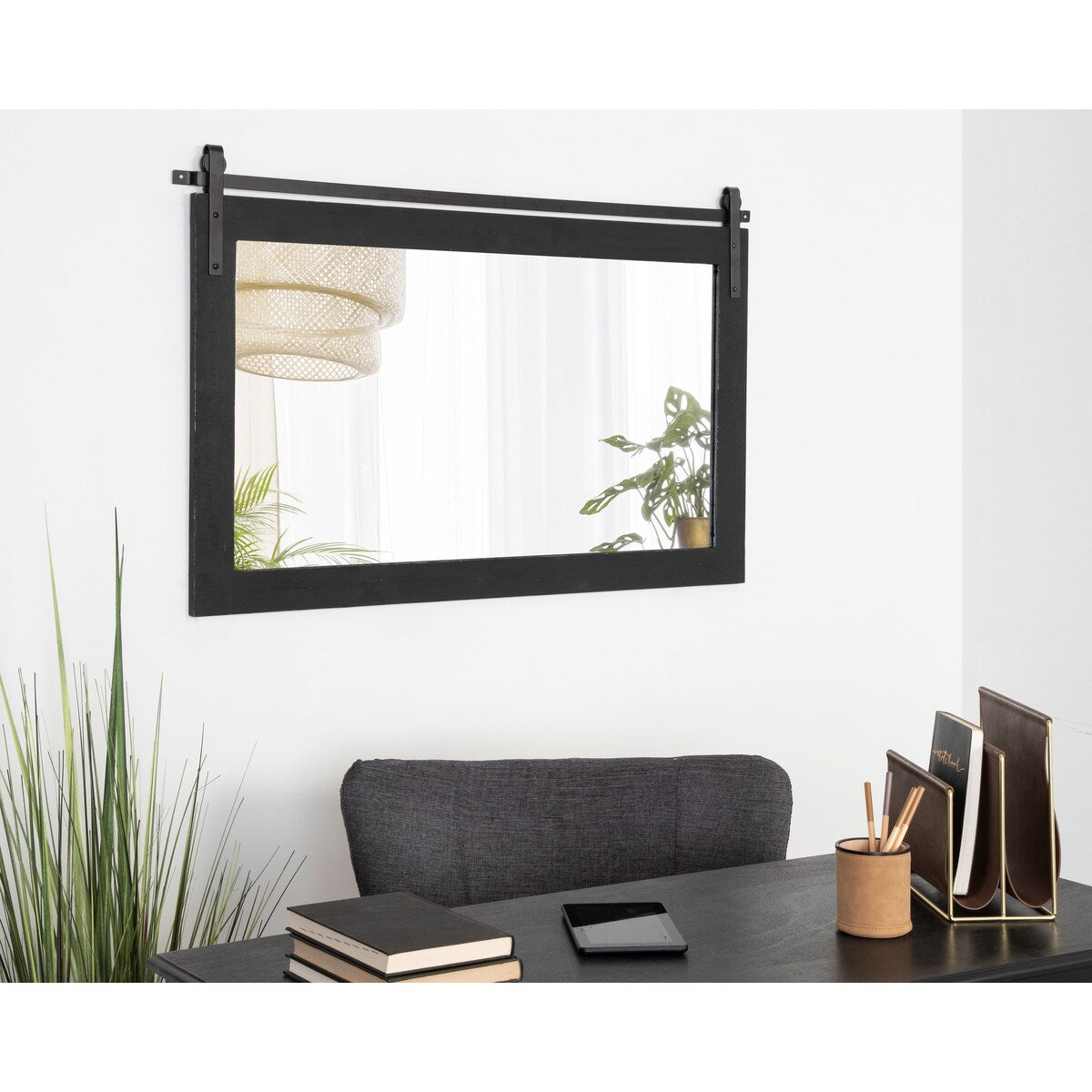 Kate and Laurel Cates Miroir mural rectangulaire rustique