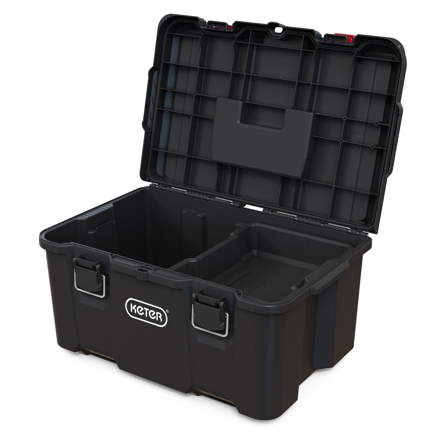 Keter Stack-n-Roll, système modulaire de rangement et d'organisation d'outils sur roulettes, 3 pièces, en résine durable.
