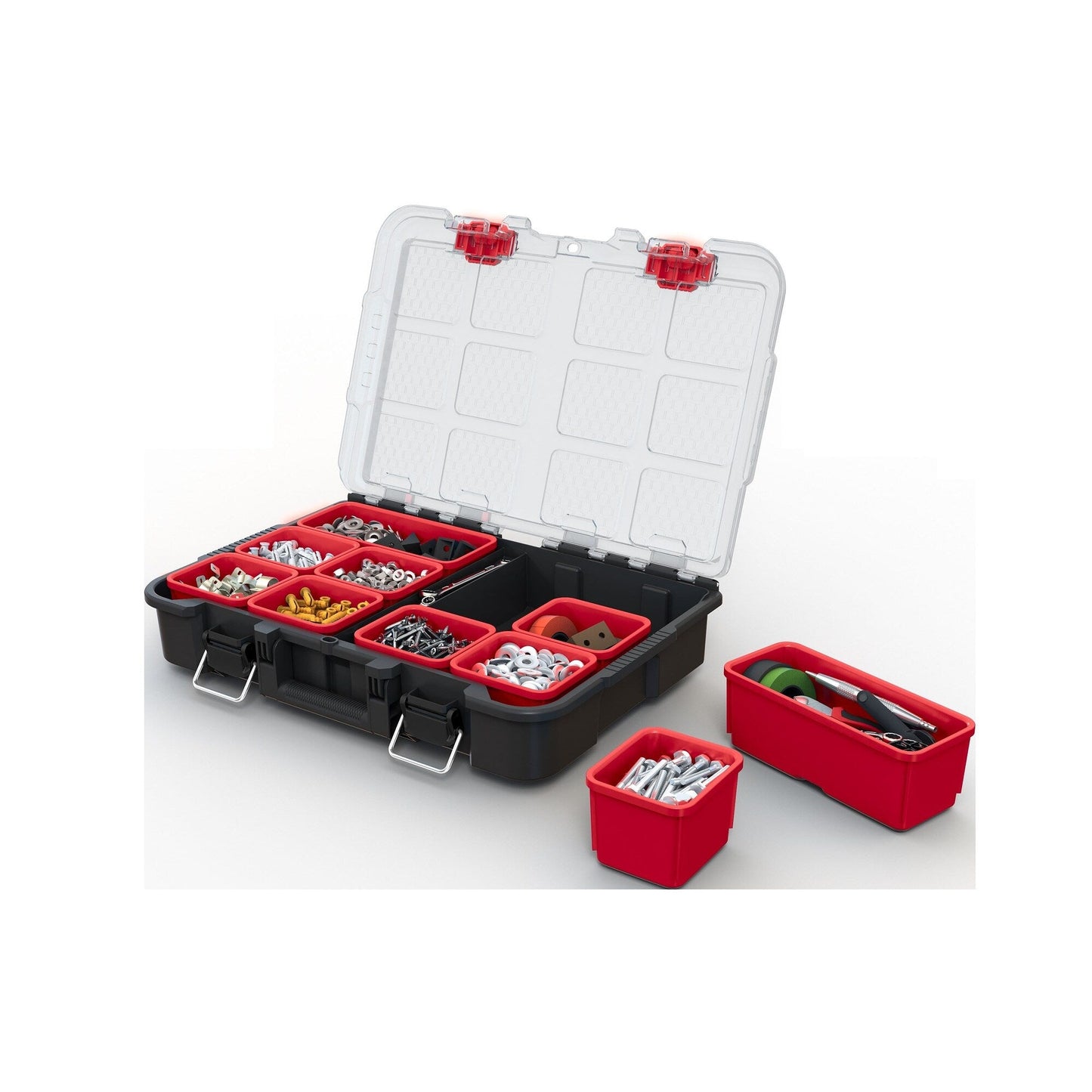 Keter Stack-n-Roll, système modulaire de rangement et d'organisation d'outils sur roulettes, 3 pièces, en résine durable.