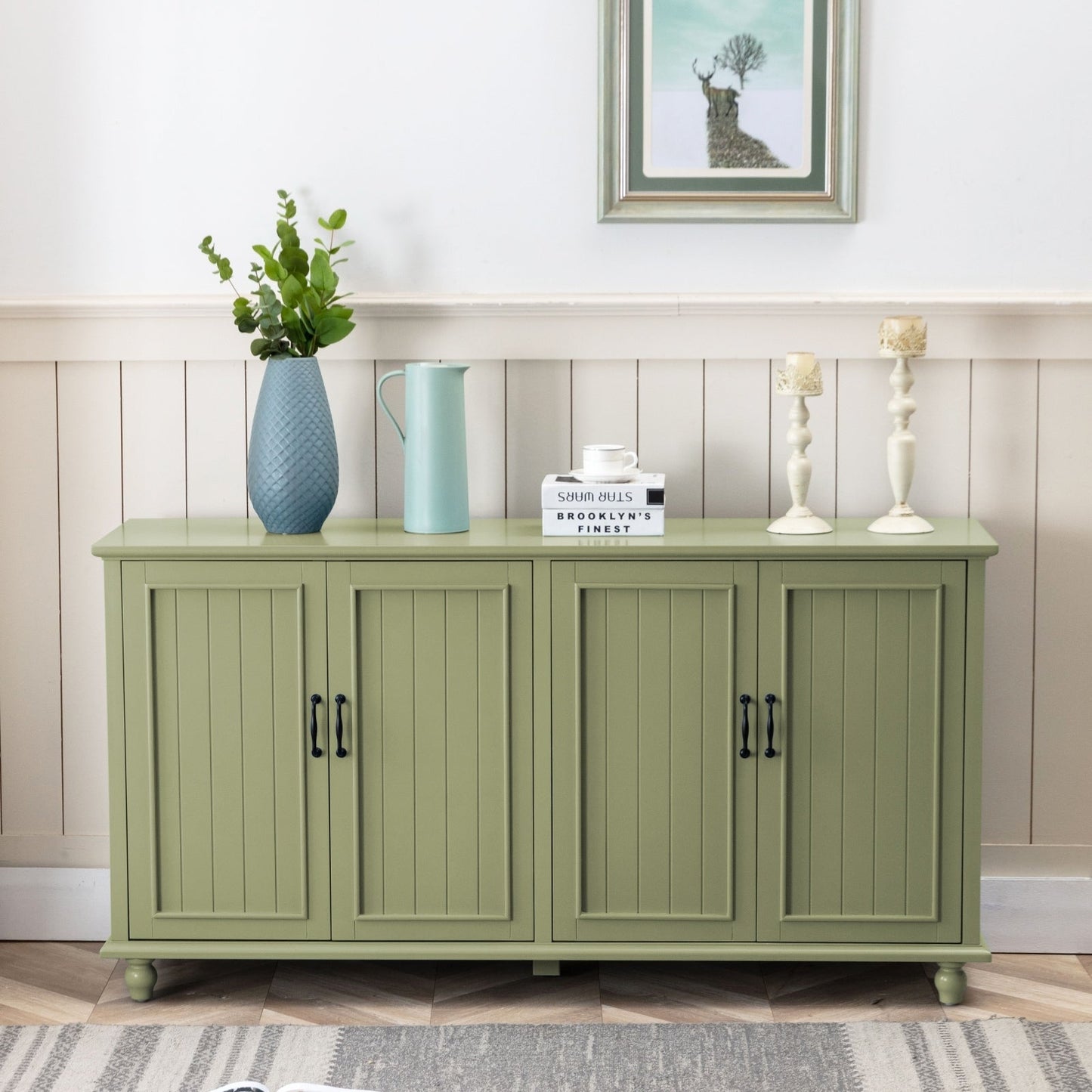 Buffet de cuisine, bar à café, armoire de rangement décorative.