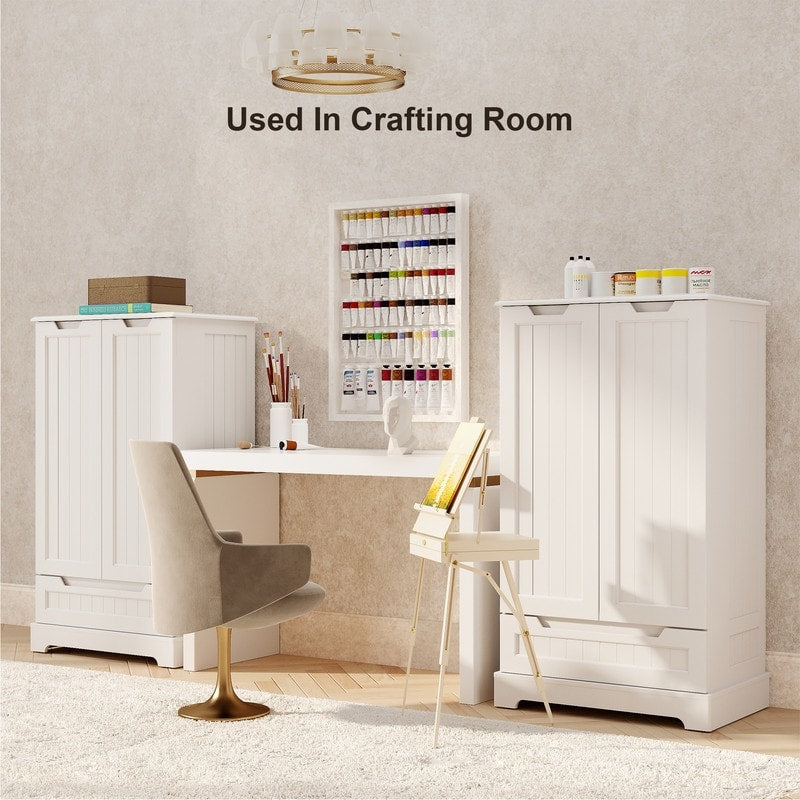 Armoire de rangement pour cuisine, armoire de rangement de salle de bain autoportante avec 2 portes et tiroirs