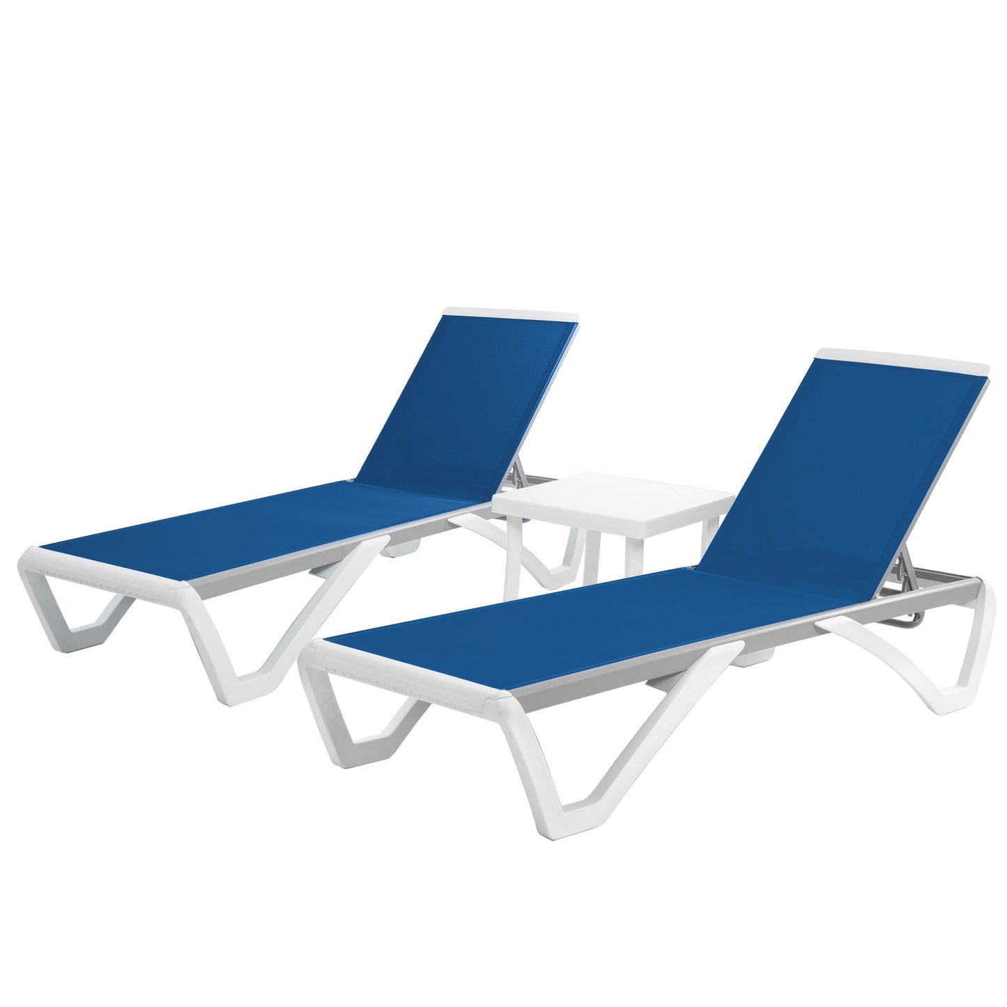 Chaise longue de jardin inclinable et réglable Kozyard Alan, entièrement en aluminium et pieds en résine de polypropylène.