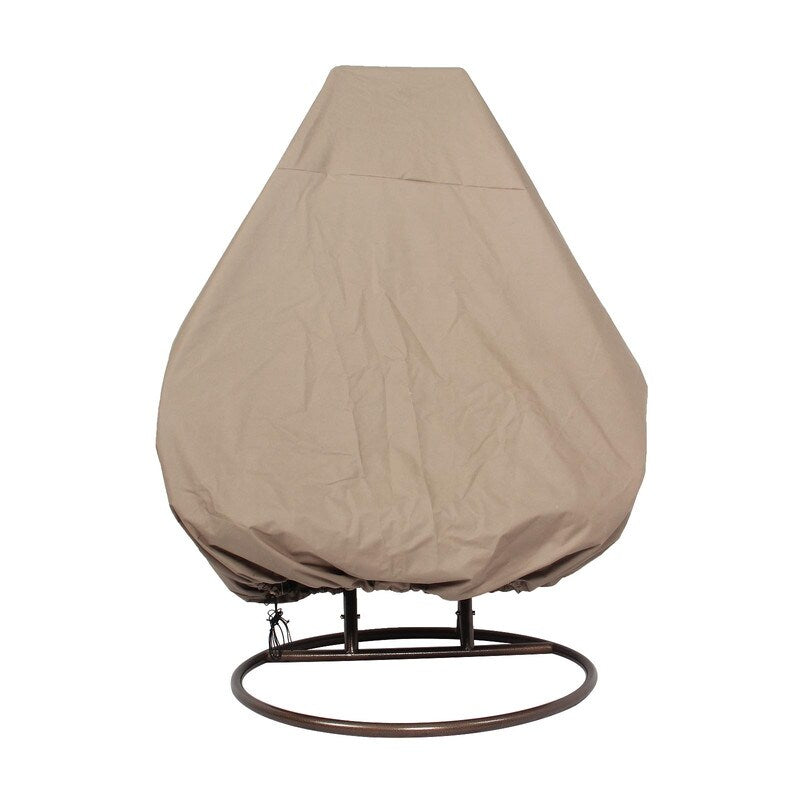 LeisureMod Chaise suspendue en forme d'œuf pour 2 personnes avec support - Hamac balançoire en rotin tressé pour intérieur/extérieur avec coussins