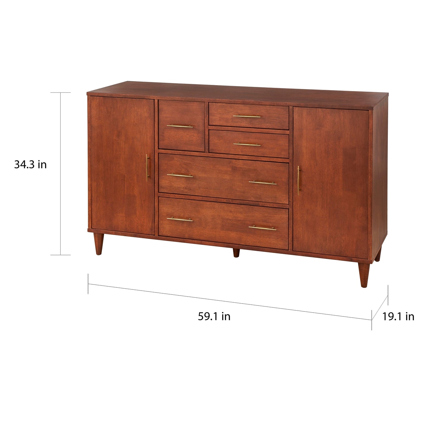 Buffet/Meuble de rangement Ana de Lifestorey, style milieu de siècle