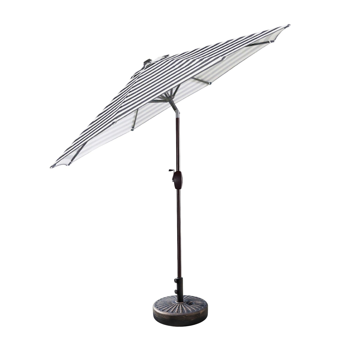 Parasol de terrasse Lopes de 2,7 m avec socle à poids bronze inclus.