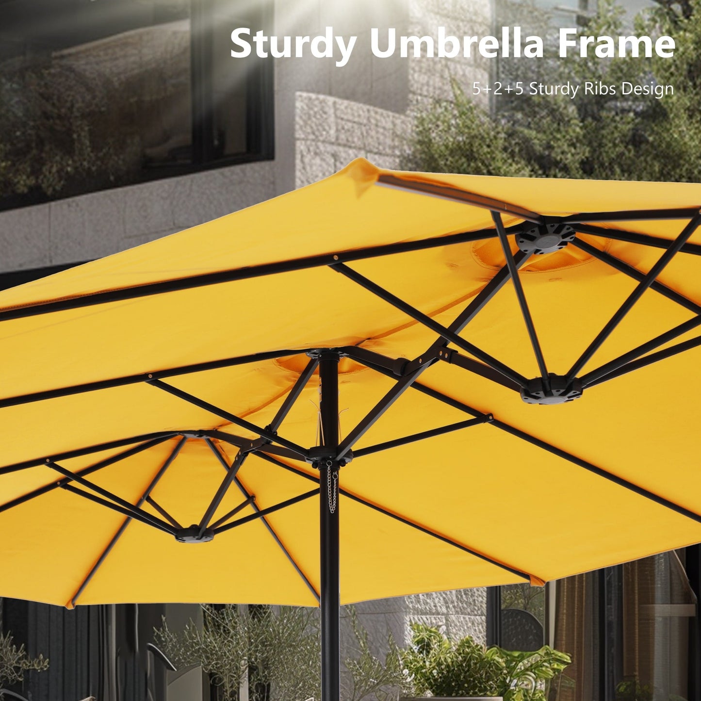 MAISON ARTS Parasol de terrasse double face extra large de 4,5 m avec socle inclus