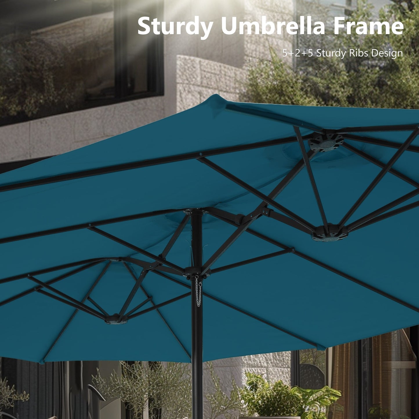 MAISON ARTS Parasol de terrasse double face extra large de 4,5 m avec socle inclus