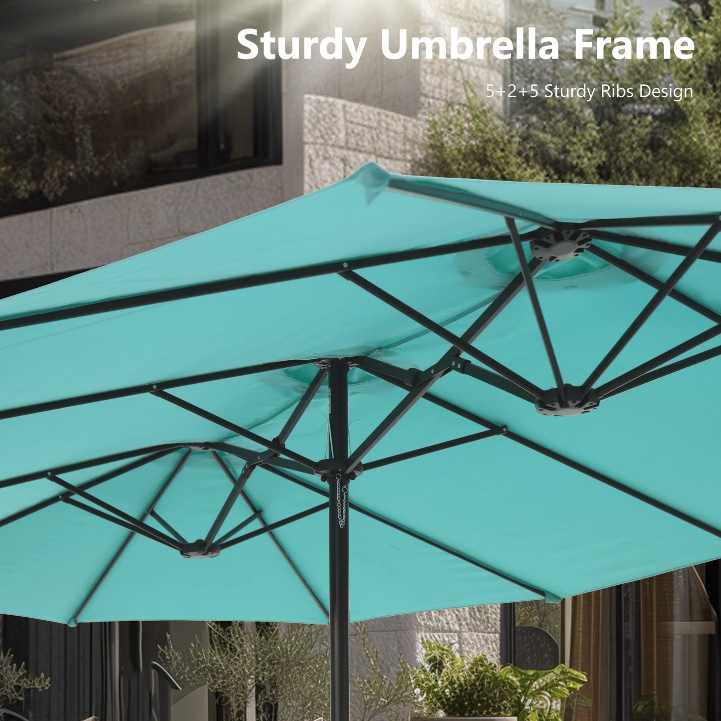 MAISON ARTS Parasol de terrasse double face extra large de 4,5 m avec socle inclus