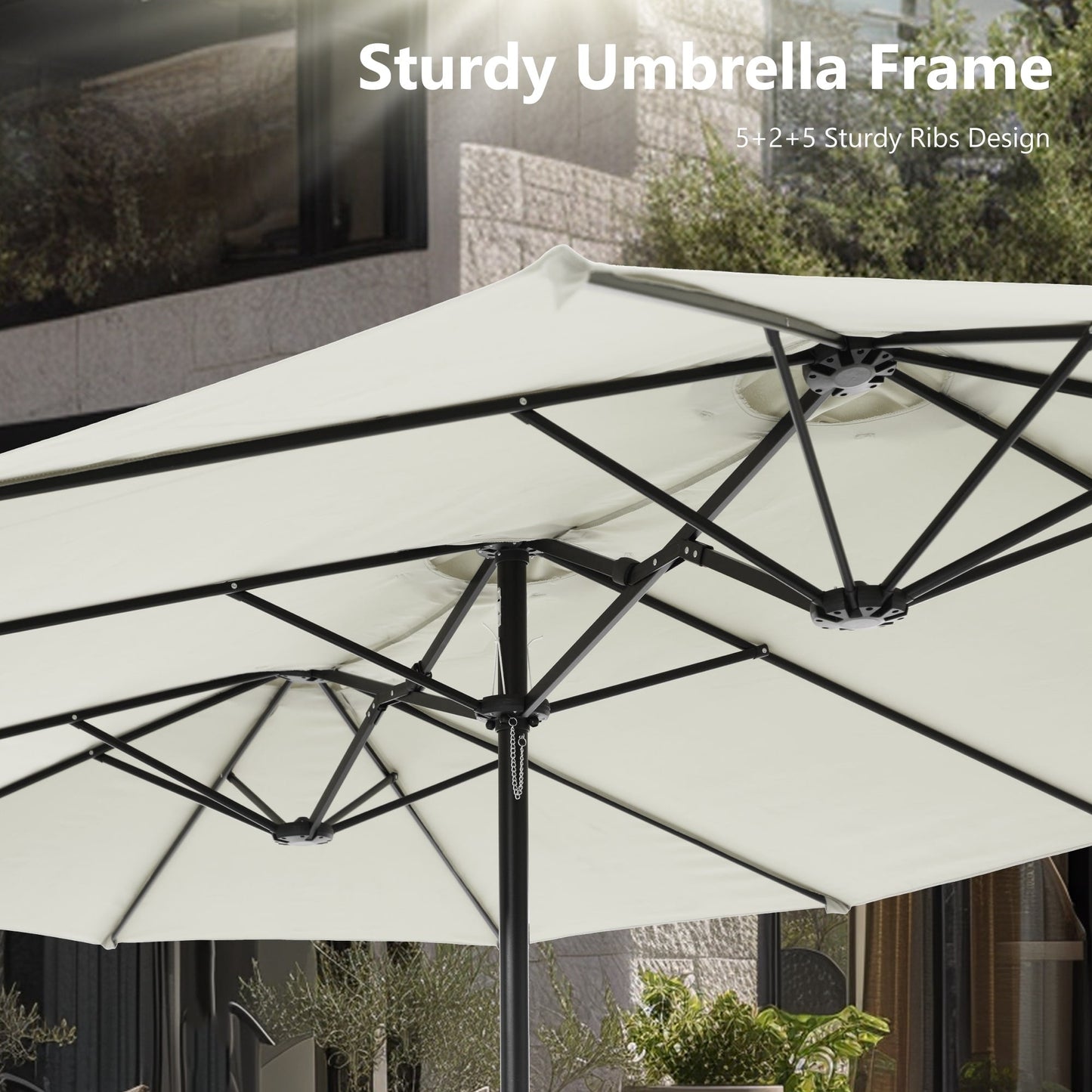 MAISON ARTS Parasol de terrasse double face extra large de 4,5 m avec socle inclus