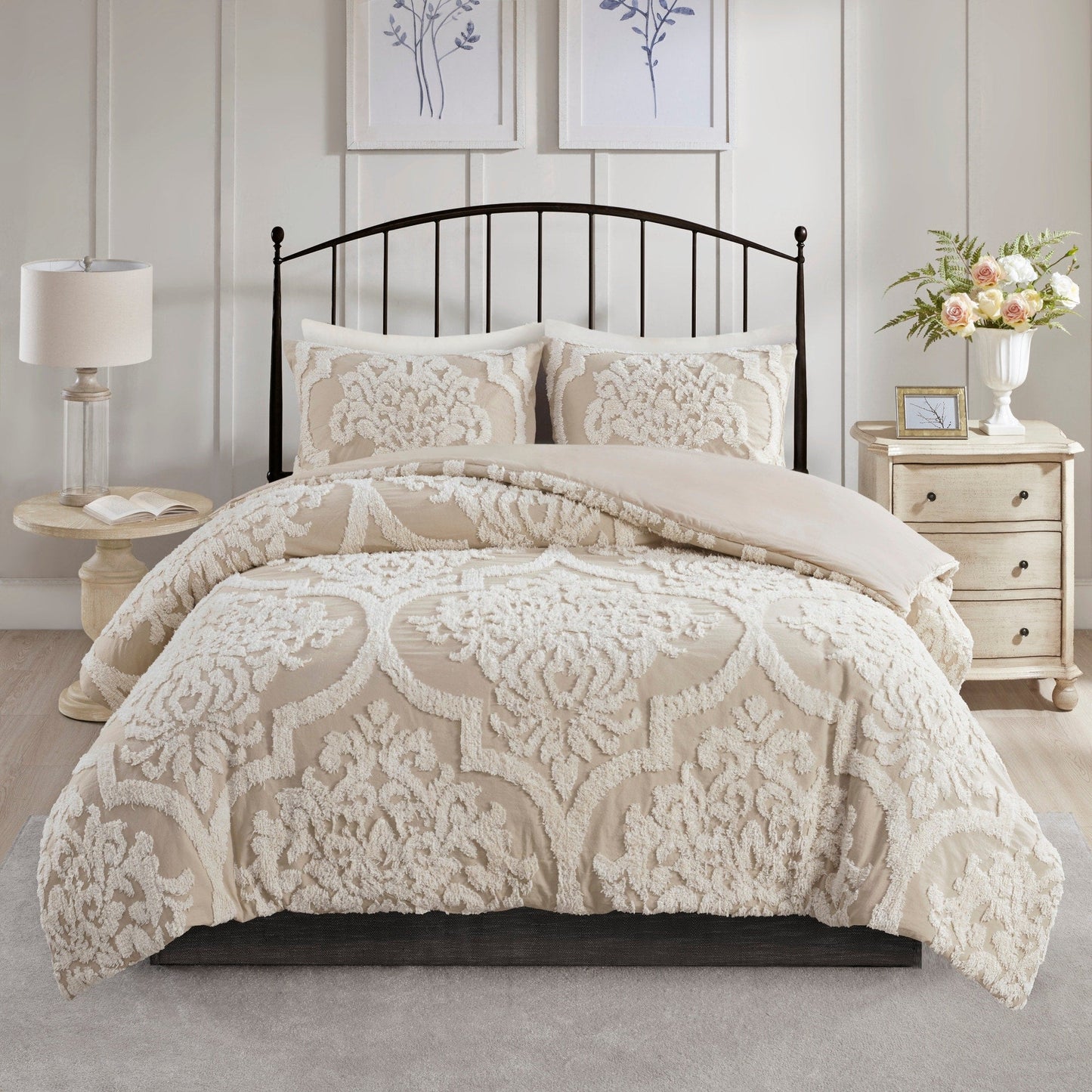 Ensemble de couette en damassé de chenille de coton matelassé Madison Park Aeriela