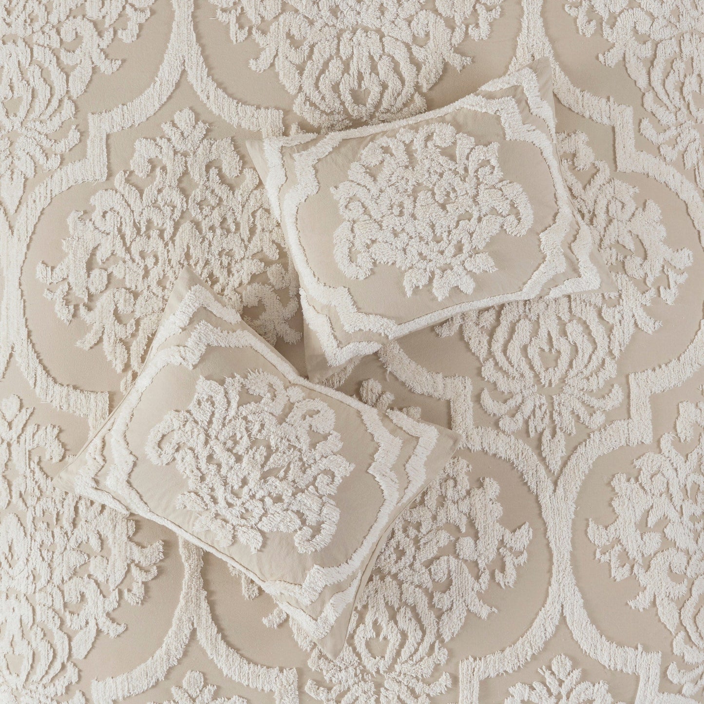 Ensemble de couette en damassé de chenille de coton matelassé Madison Park Aeriela