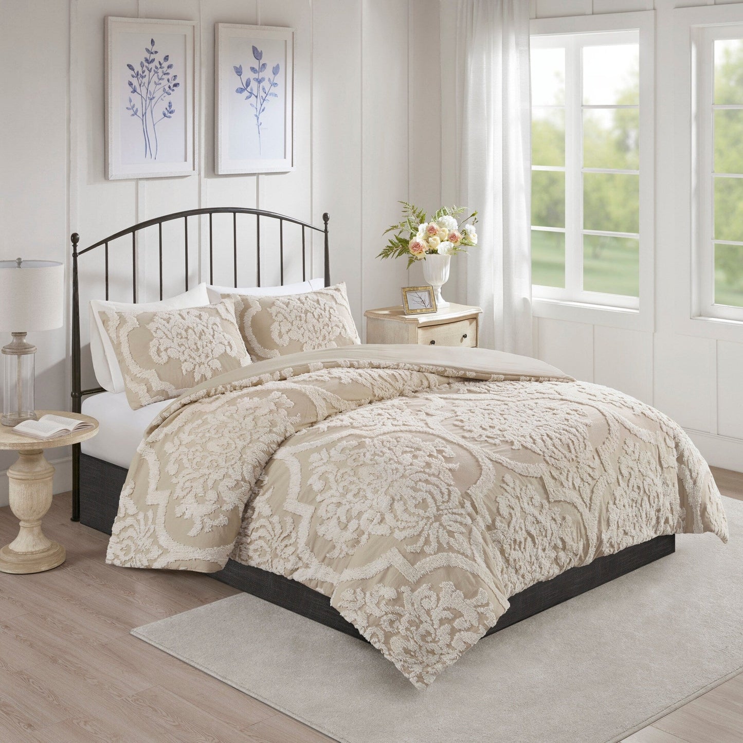 Ensemble de couette en damassé de chenille de coton matelassé Madison Park Aeriela