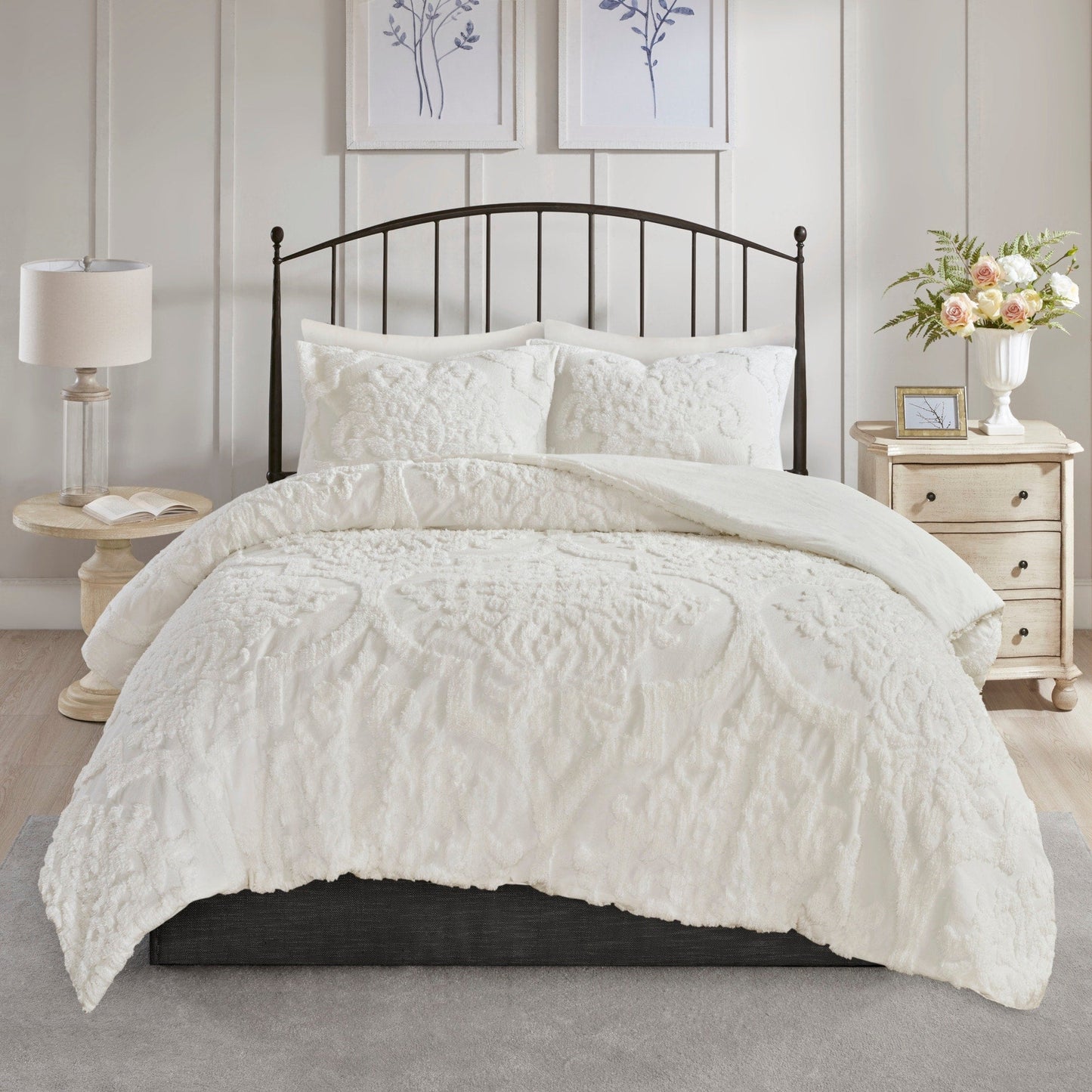 Ensemble de couette en damassé de chenille de coton matelassé Madison Park Aeriela