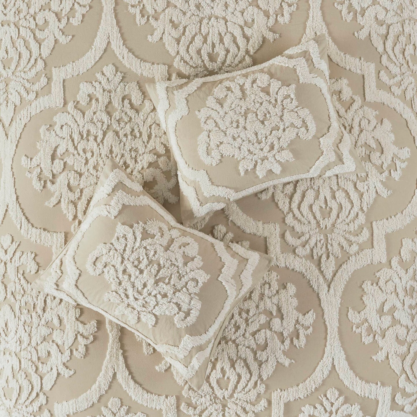 Ensemble de couette en damassé de chenille de coton matelassé Madison Park Aeriela