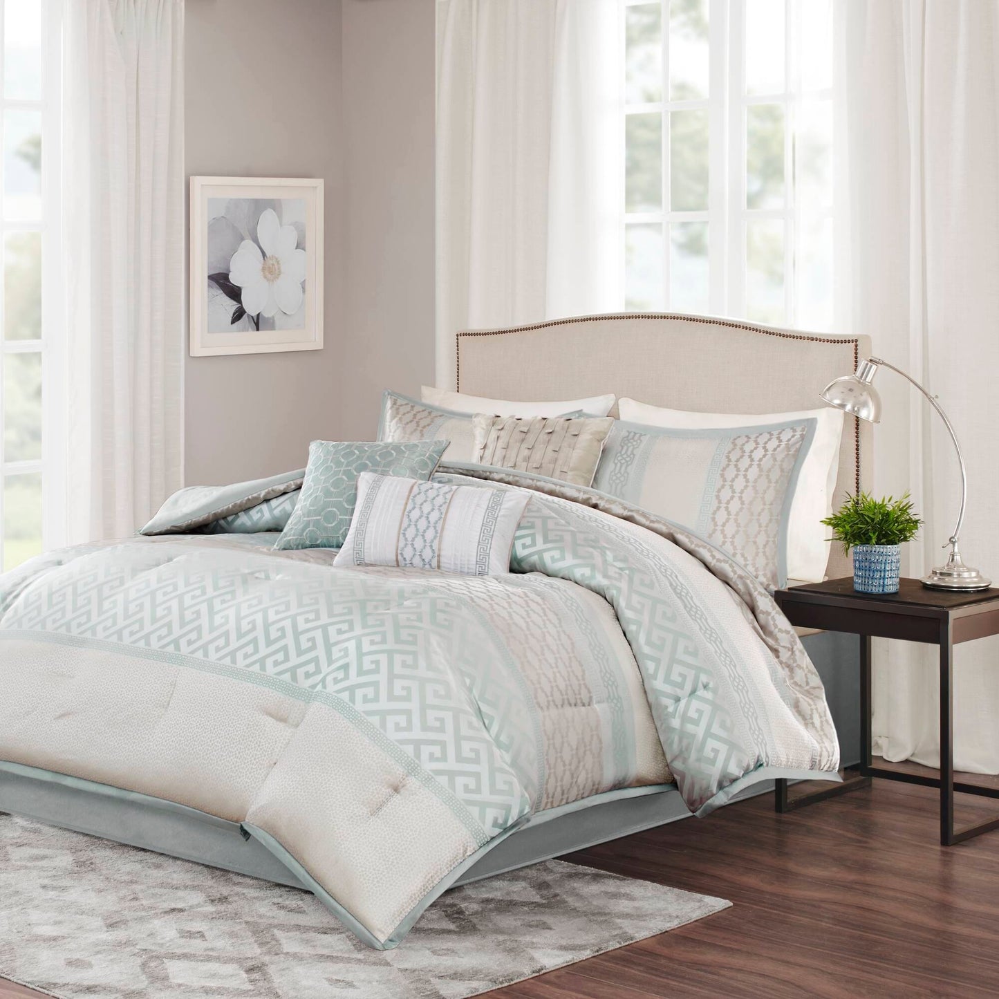 Ensemble de couette géométrique jacquard Christian de Madison Park, 7 pièces